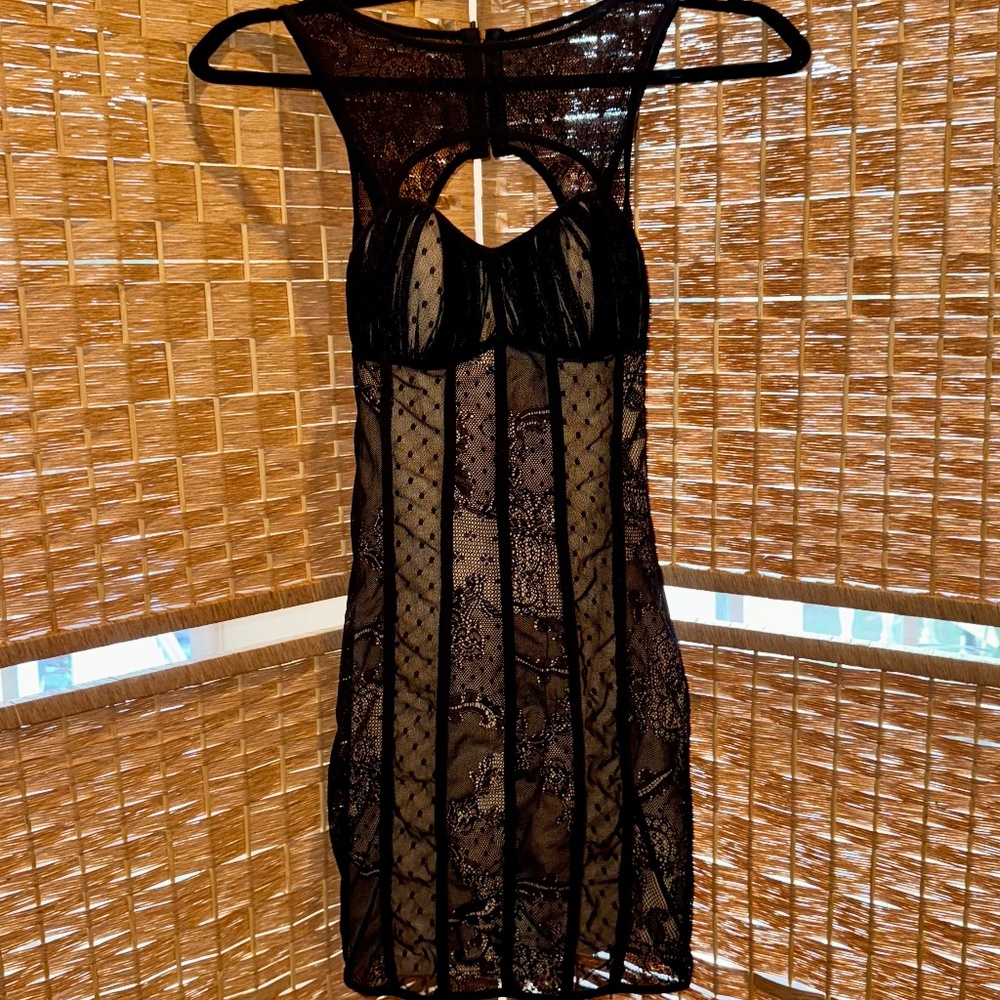 Bebe Lace Nude Base Layer Dress